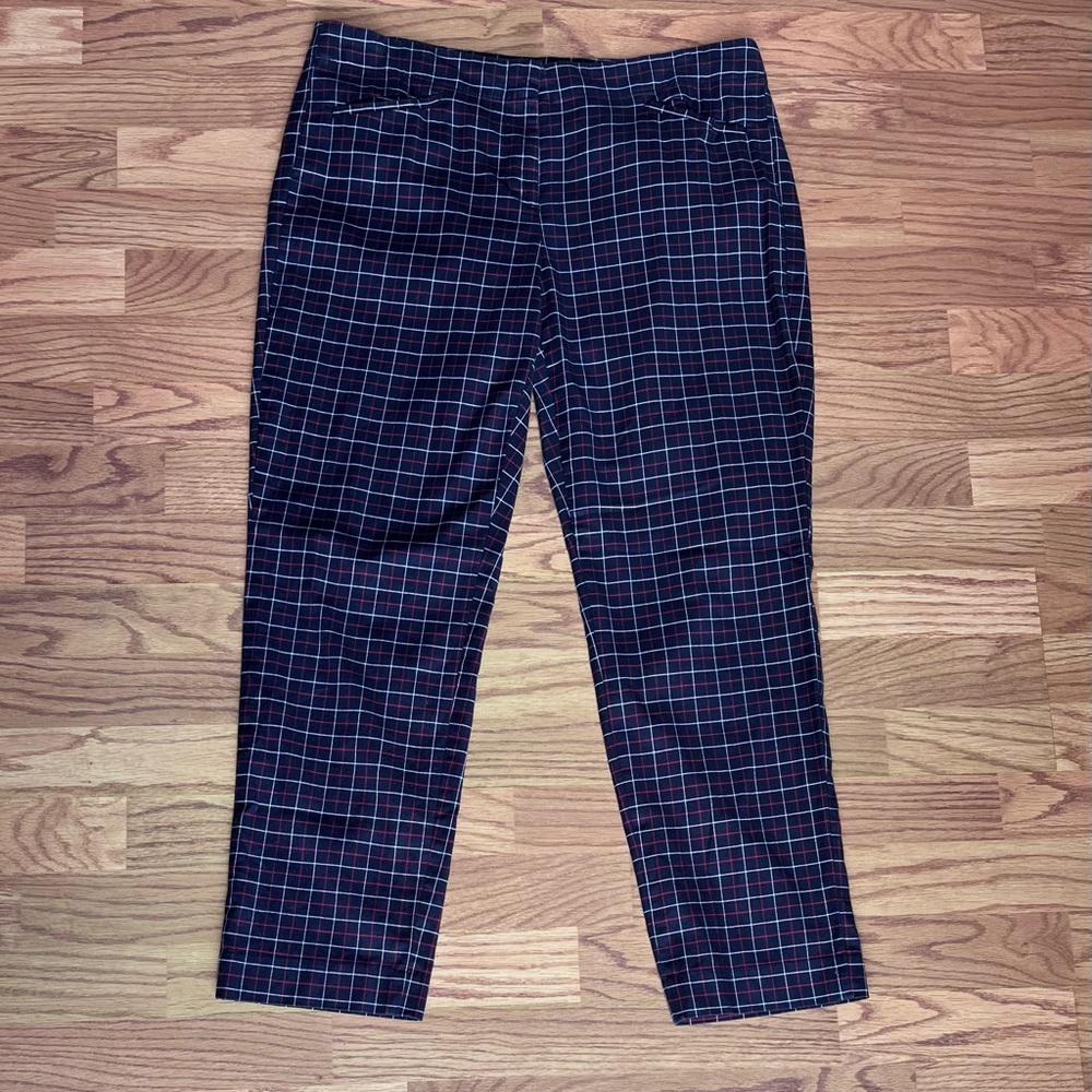 J.Jill Black Plaid Ankle Pants